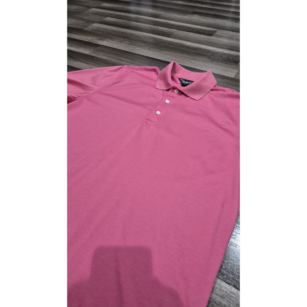 Brooks Brothers Country Club Polo Mens M Pink Performance Knit 100% Cotton Golf - Picture 4 of 12